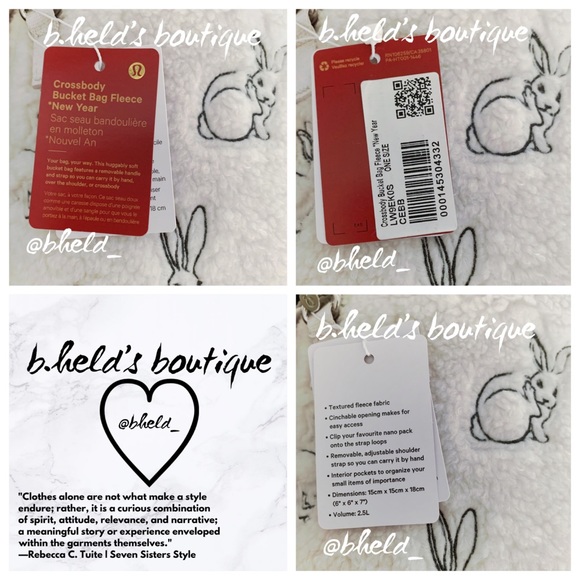 lululemon Lunar New Year Crossbody Bucket Bag Fleece Rabbit Plush Embroidery NWT - Picture 6 of 15